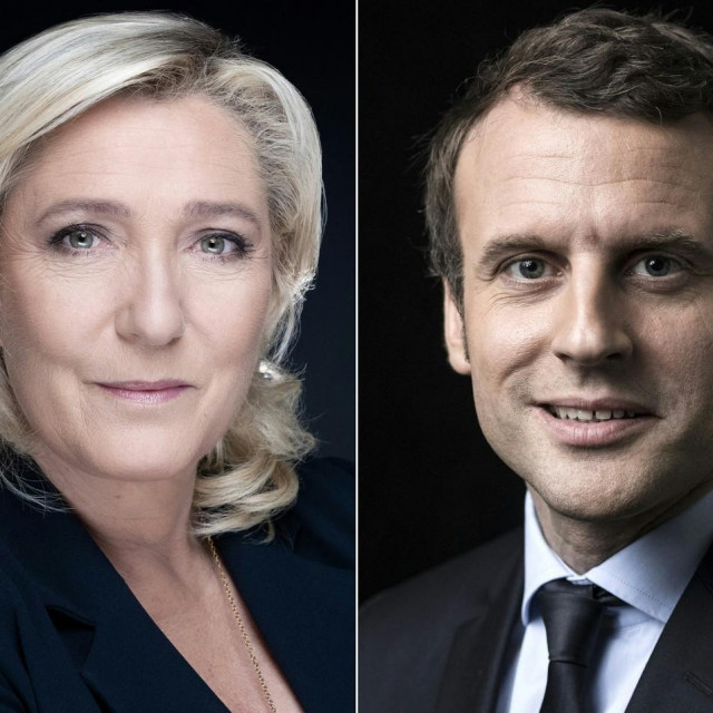 Marine Le Pen i Emmanuel Macron