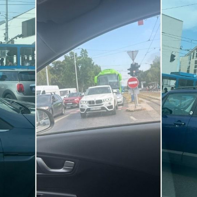 Gužva na križanju Vukovarske i Držićeve u Zagrebu