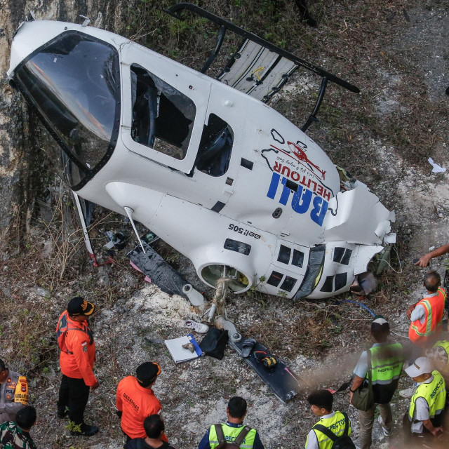 Pad turističkog helikoptera u Baliju 