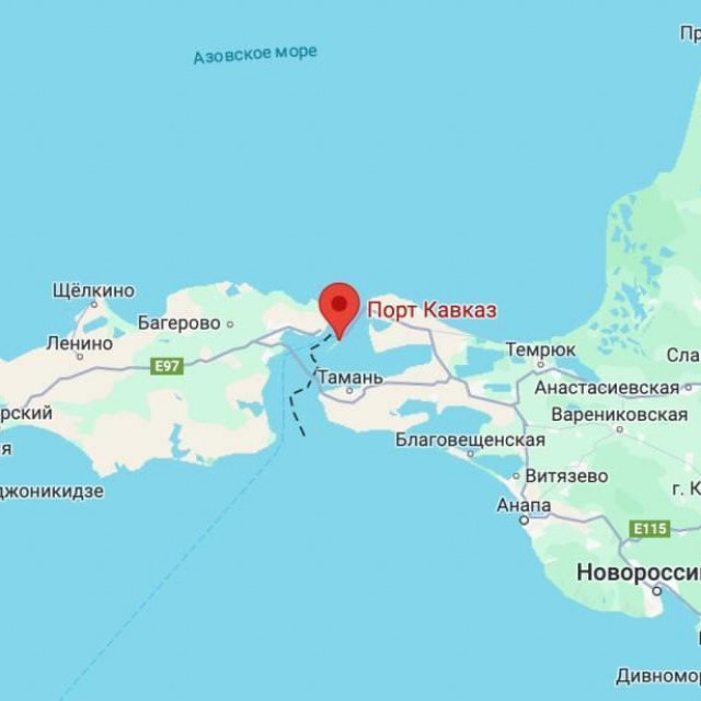 Navodna lokacija udara na trajekt
