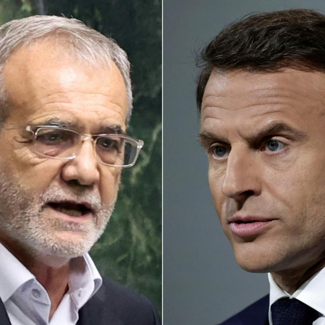 Masoud Pezeškian i Emmanuel Macron