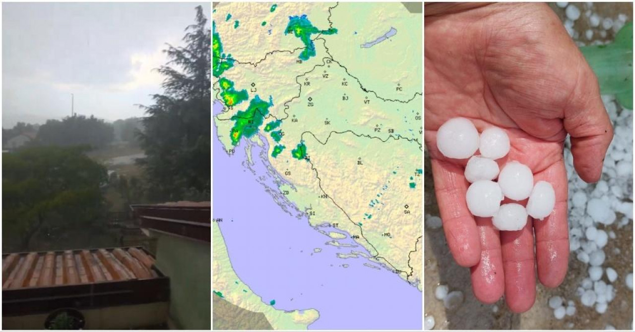 Jutarnji list - U Istri se temperatura strmoglavila za 18 °C, padala tuča veličine oraha: Radarske snimke otkrivaju kako se kreće oluja