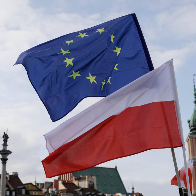 Zastave Poljske i EU