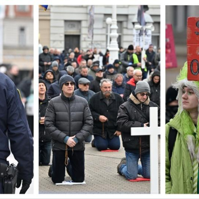 Molitelji u Zagrebu i kontraprosvjed, 1.3.2025.