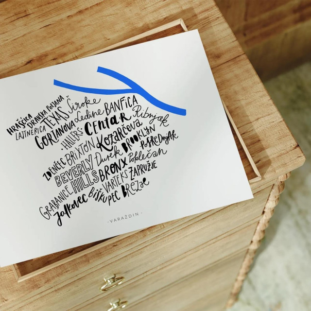 Varaždin map poster