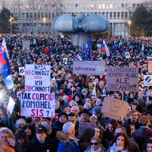 Prosvjed u Bratislavi; ilustracija
