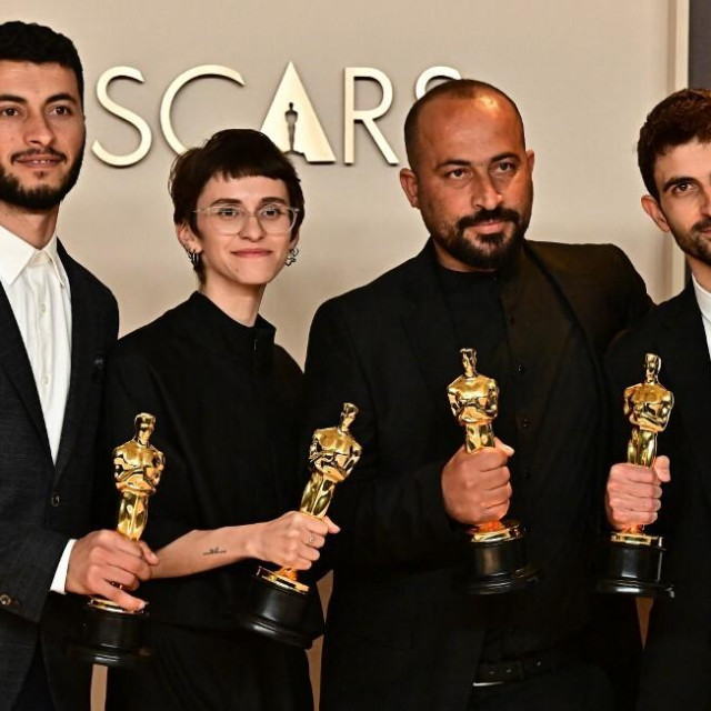 Yuval Abraham, Rachel Szor, Hamdan Balal i Basel Adra na dodjeli Oscara u Los Angelesu 2025.