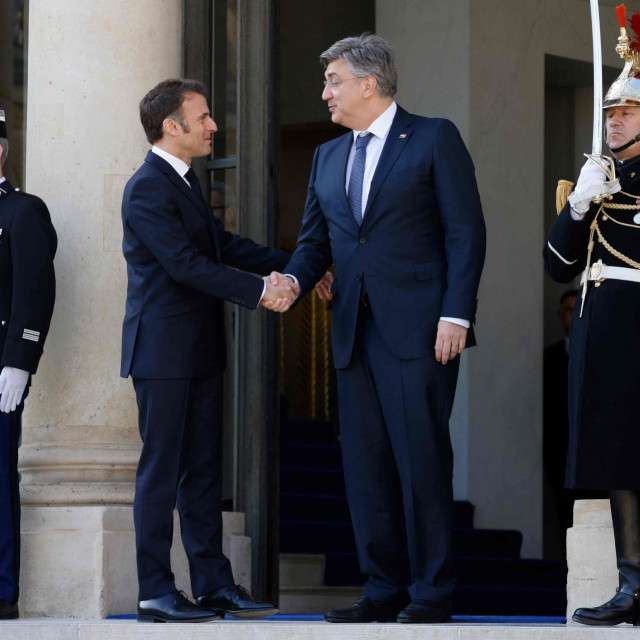 Emmanuel Macron i Andrej Plenković