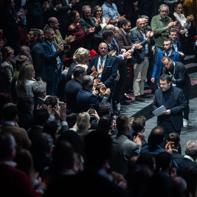 Summit europske desnice u Madridu pod egidom ”Make Europe Great Again”. Na fotografiji: Matteo Salvini, Geert Wilders, Viktor Orban i Santiago Abascal