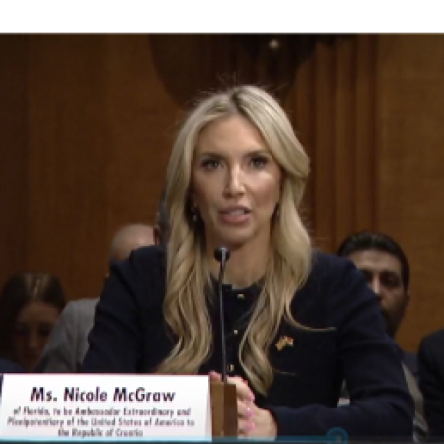 Nicole McGraw pred Odborom za vanjsku politiku američkog Senata 