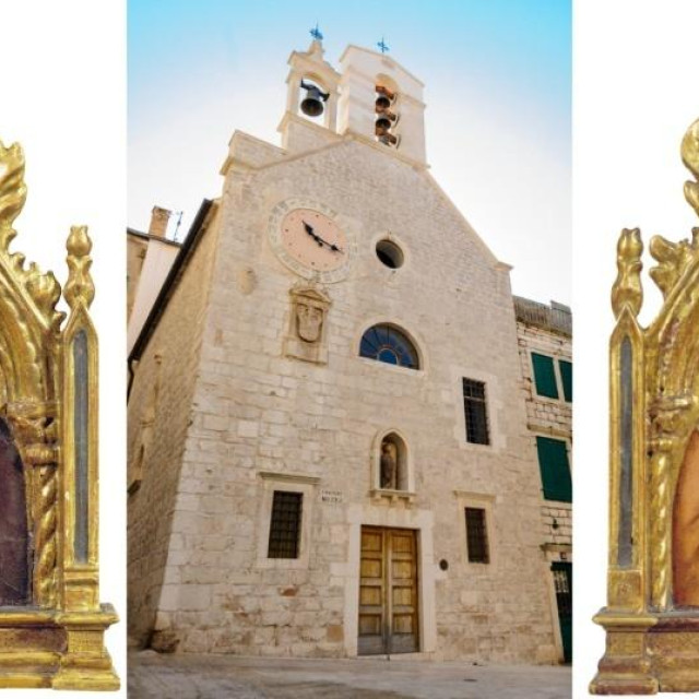 Crkva Svete Barbare u Šibeniku (sredina); ”Sveti Benedikt” (lijevo) i ”Sveti Nikola” (desno) Blaža Jurjeva Trogiranina