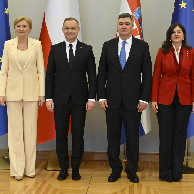 Zoran Milanović, Andrzej Duda, Agata Kornhauser-Duda i Sanja Musić Milanović