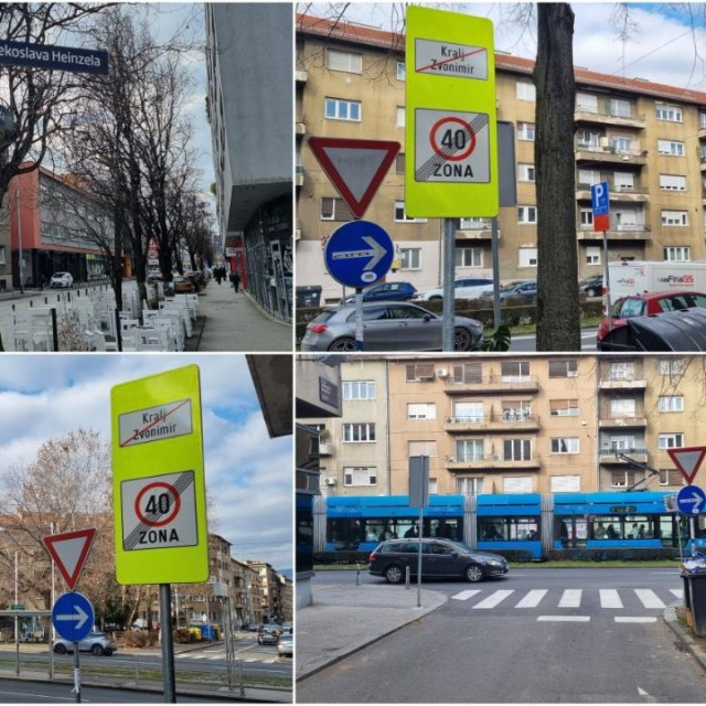 Kadrovi sa zagrebačkih ulica u kojima je postavljena nova signalizacija