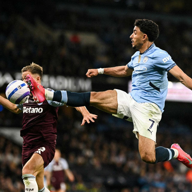 Napadač Manchester Cityja Omar Marmoush na utakmici s Aston Villom