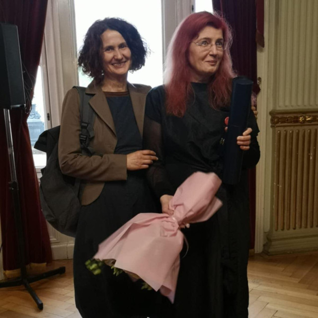 Marina Protrka Štimec i Suzana Marjanić na dodjeli Nagrade Marko Fotez