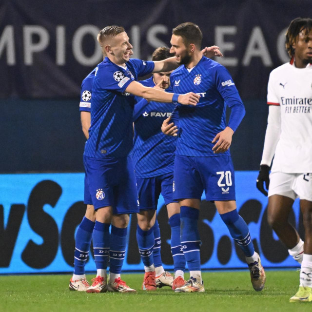 Dinamo - Milan: slavlje igrača Dinama 