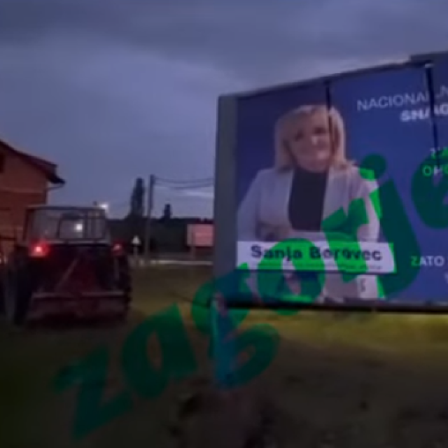 Kidanje plakata HDZ-ove kandidatkinje
