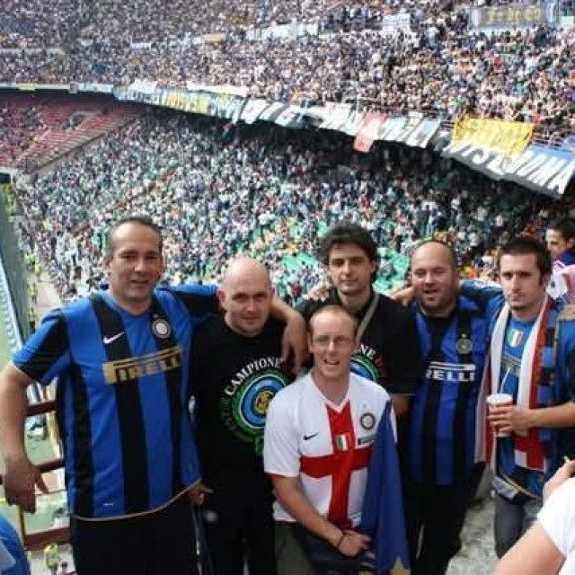 Osnivači Inter Club Fedeli Hrvatska s lijeva na desno: Denis Jahić, Antonio Bulić, Nikola Raguž (bijeli dres), Biljan Davčev, Hrvoje Kovač i Darijo Mrzić