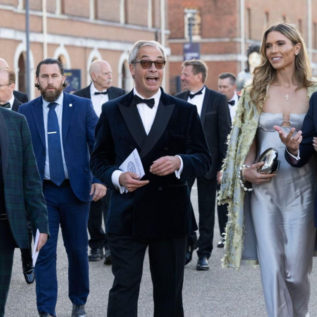 Nigel Farage, Bettina Anderson i Donald Trump Jr.