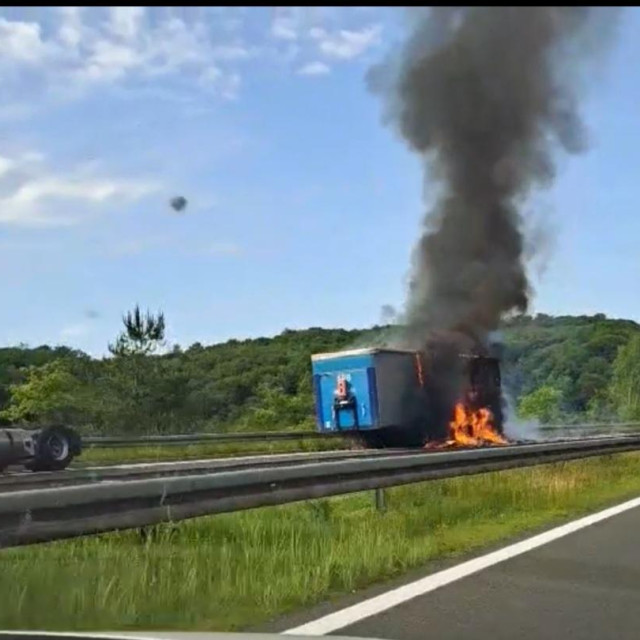 Zapalila se prikolica na autocesti A1