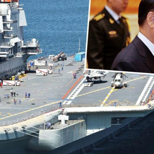 Kineski nosač aviona (glavna fotografija), Xi Jinping (gore desno)