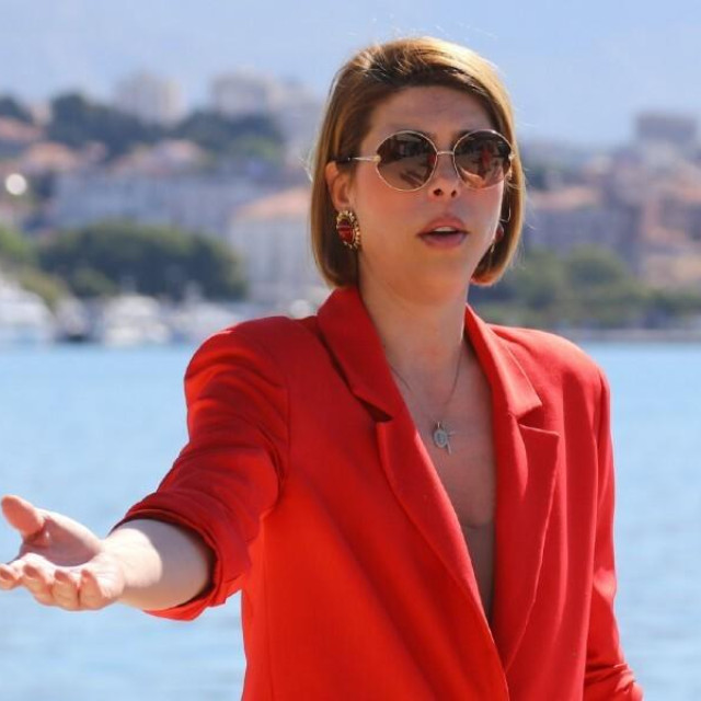 Blanka Vlašić snimljena na splitskoj Zapadnoj obali na svečanosti otvaranja 7 novih ploča posvećenih splitskim olimpijcima i paraolimpijcima