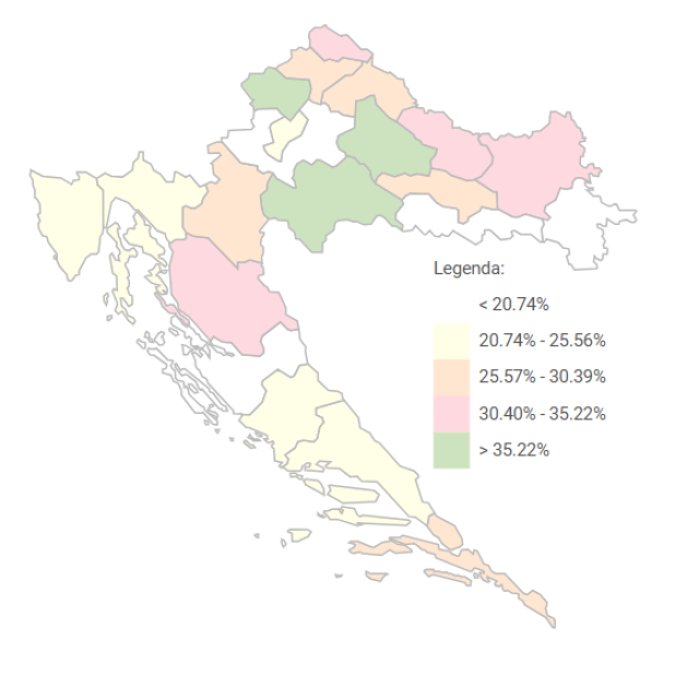 Izlaznost po županijama