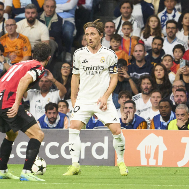 Luka Modrić u utakmici protiv Milana u Ligi prvaka