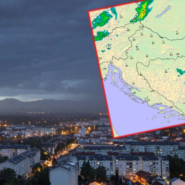 Olujni oblaci na Zagrebom (ilustracija)