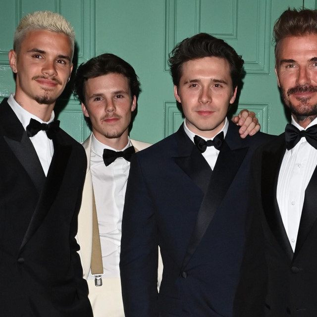 David Beckham, Brooklyn Beckham, Romeo Beckham i Cruz Beckham