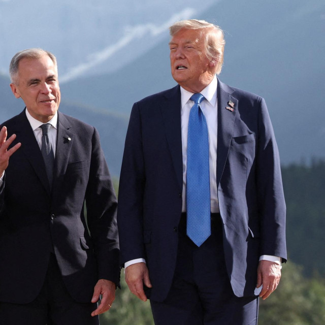 Emmanuel Macron, Mark Carney i Donald Trump