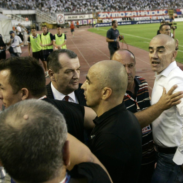 Ljubo Pavasović Visković viče na Brunu Marića na Poljudu