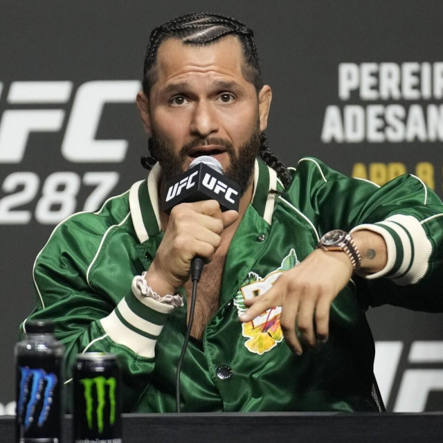 April 6, 2023, Miami, Florida, MIAMI, FLORIDA, United States: MIAMI, FLORIDA -April 6: Jorge Masvidal speaks to the press and the fans at UFC287 - Pereira v Adesanya 2 - Press Conference at Kaseya Center on April 6, 2023 in Miami, Florida,Image: 767710009, License: Rights-managed, Restrictions:, Model Release: no, Credit line: Louis Grasse/Zuma Press/Profimedia