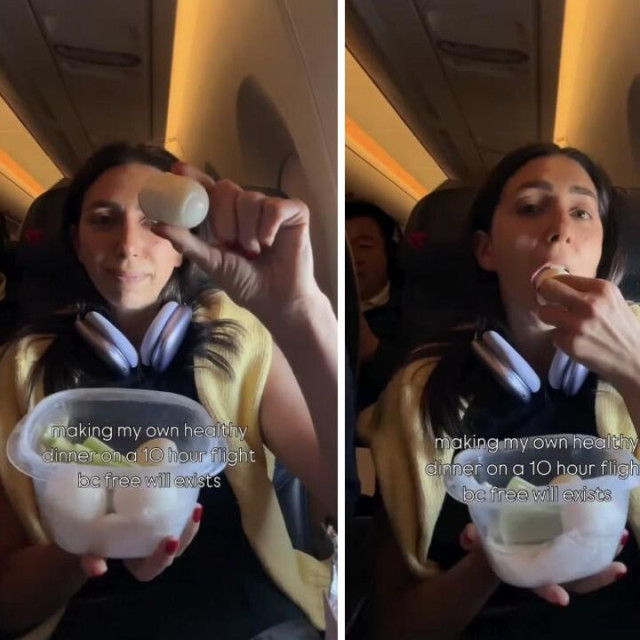 Jess Marra pripremala si je salatu s jajima u avionu tijekom leta i razbjesnila mnoge