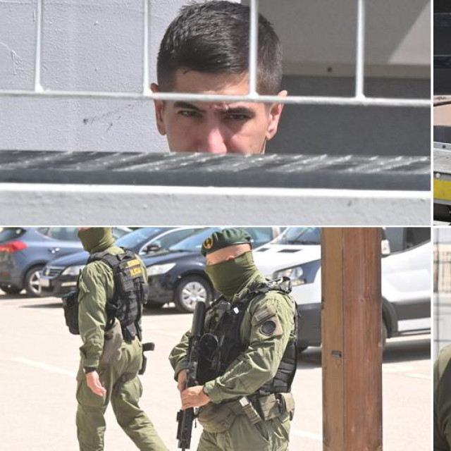 Dovođenje osumnjičenih Matije M. i Frana R. na ispitivanje, motocikl osumnjičenog, specijalna policija