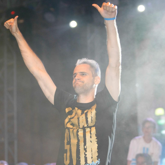 Franko Andrijašević na dočeku riječkih nogometaša 2017. godine