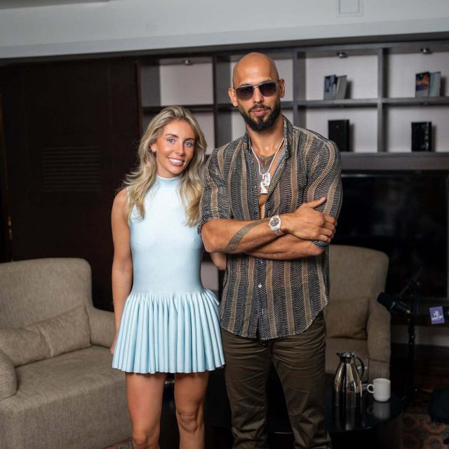 Bonnie Blue i Andrew Tate u podcastu Disruptors