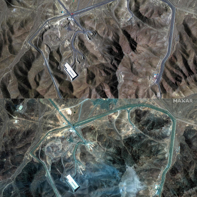 Fordow prije i poslije eksplozije