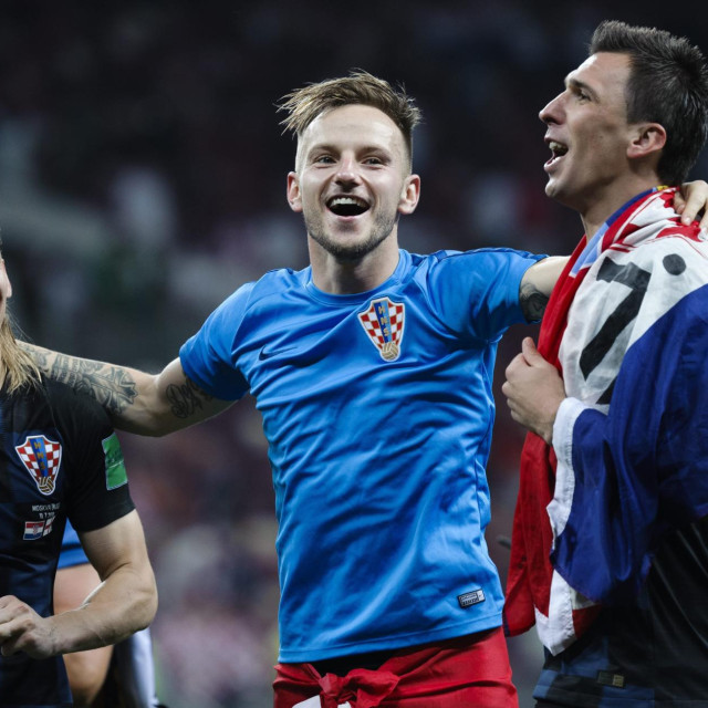 Ivan Rakitić, Domagoj Vida i Mario Mandžukić u Rusiji 2018.