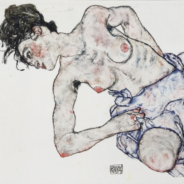 Egon Schiele: ‘Klečeći ženski poluakt‘