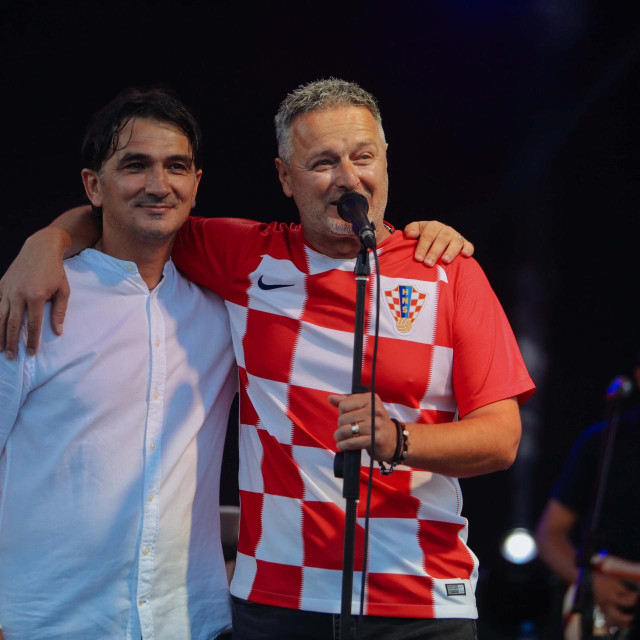 Zlatko Dalić i Marko Perković Thompson na dočeku u Varaždinu nakon svjetskog prvenstva