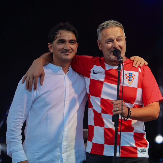 Zlatko Dalić i Marko Perković Thompson na dočeku u Varaždinu nakon svjetskog prvenstva