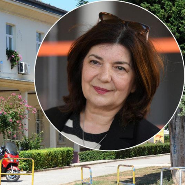 Medicinska škola Ante Kuzmanića u Zadru i ravnateljica Anita Basioli (u krugu)