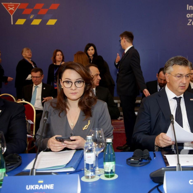 Julija Sviridenko, Andrej Plenković i Davor Božinović