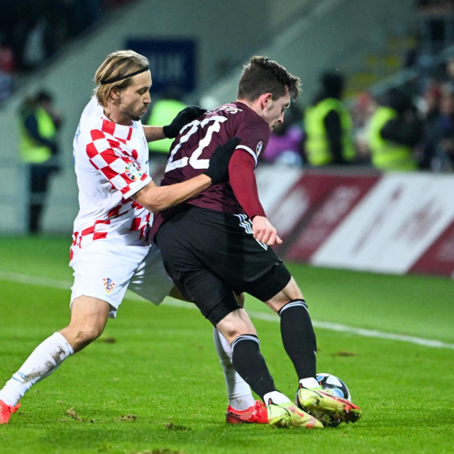 Latvija - Hrvatska: Lovro Majer, Luka Ivanušec i Aleksejs Saveljevs