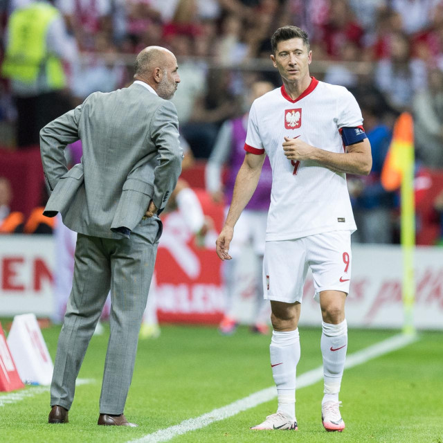 Bivši poljski izbornik Michal Probierz i Robert Lewandowski