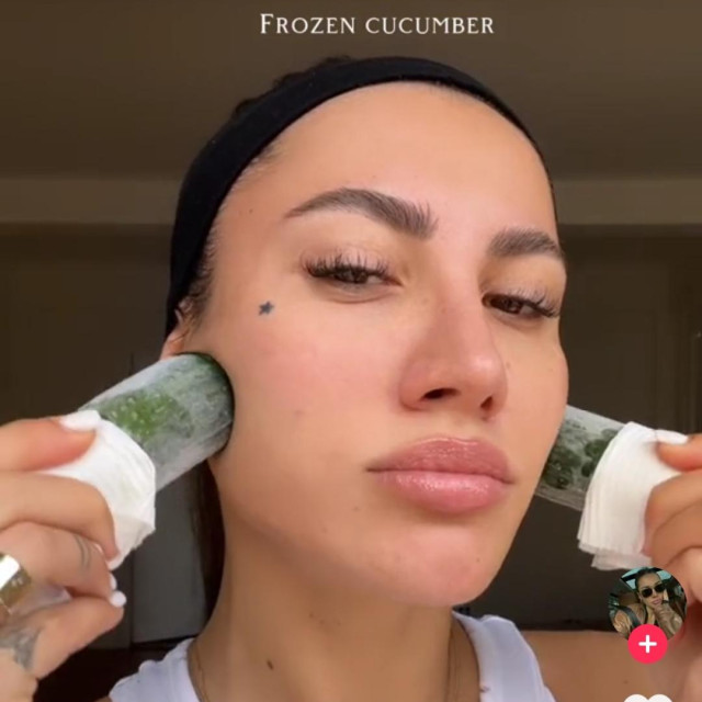 Neke influencerice umjesto skupih krema reklamiraju mazanje lica smrznutim krastavcima