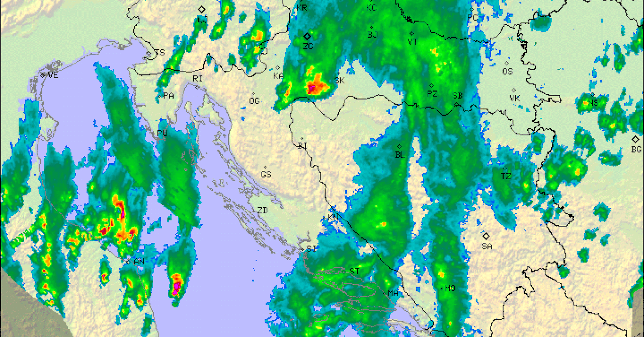 DHMZ upalio crveni meteoalarm za tri regije: Pogledajte radarske snimke