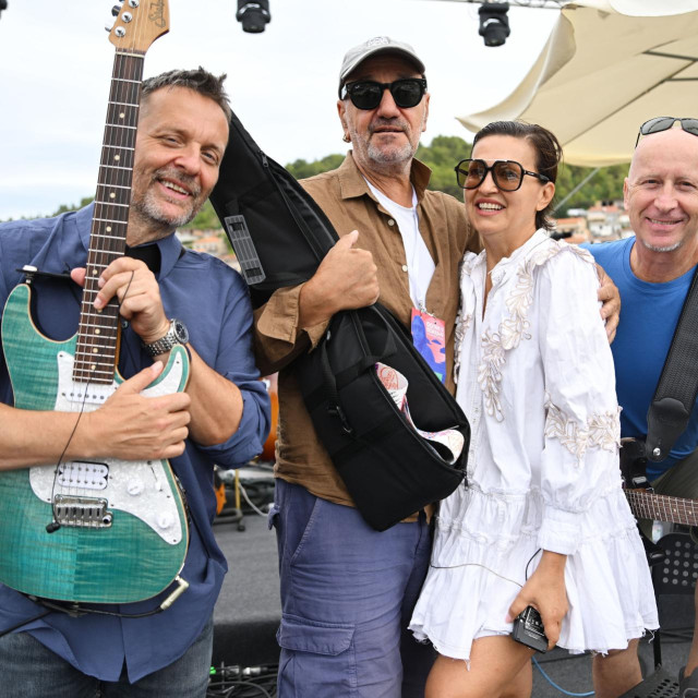 Tonska proba za koncert Trag u beskraju u spomen na Olivera Dragojevića: Ante Gelo, Vlatko Stefanovski, Nina Badric i Bruno Kovačić