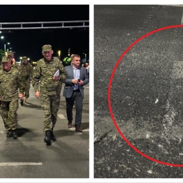 Oštećeni asfalt prilikom mimohoda